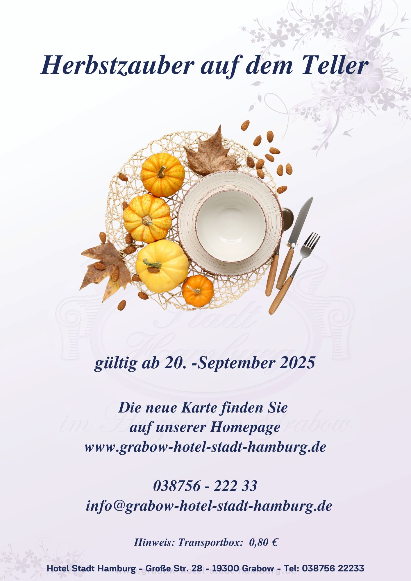 Speisekarte Herbst
